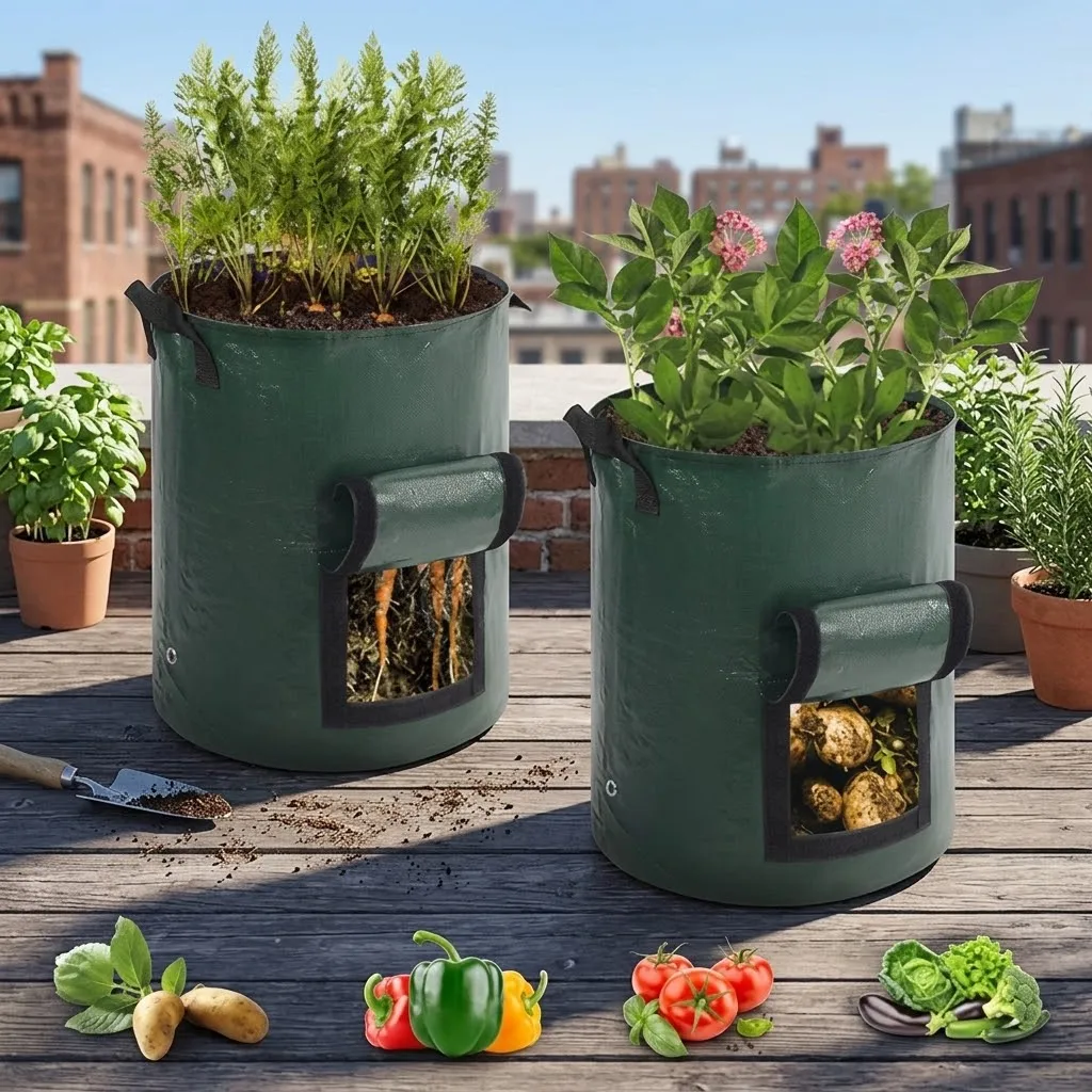1Pcs Thickened PE Cloth Grow Bag Vegetable Planting Container DIY Potato Planter Garden Supplies For Home Gardening