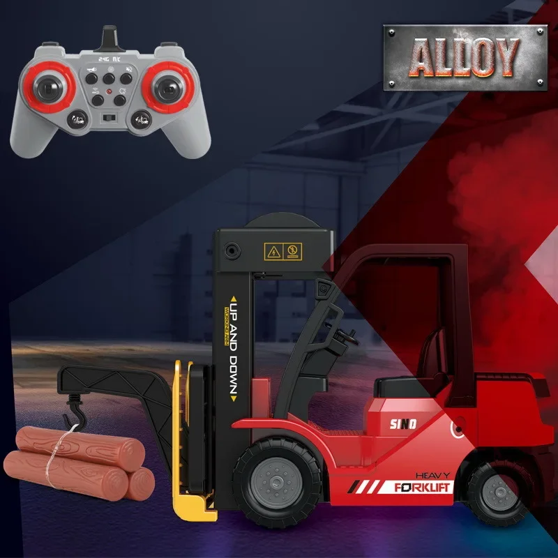 Afstandsbediening techniek voertuig gesimuleerd met spray hijsarm stijgen en val elektrisch voertuig speelgoed voor jongens verjaardagscadeaus