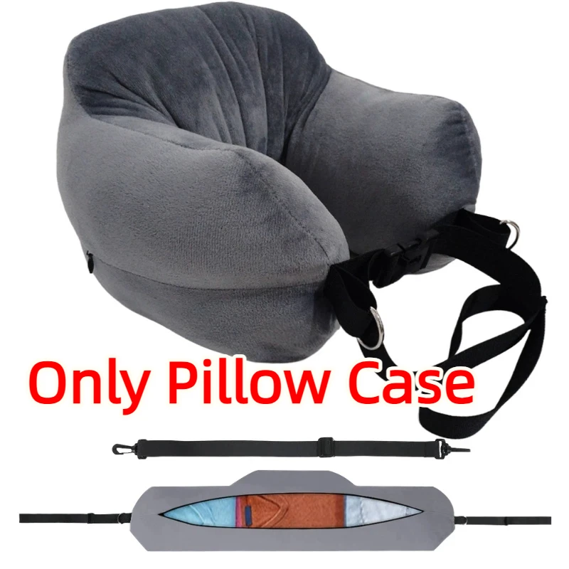 Adjustable U-shaped Travel Pillow Cover, Washable Portable Neck Pillow Case, Fillable Pillow Shell For Airplane Car Travel ﻿