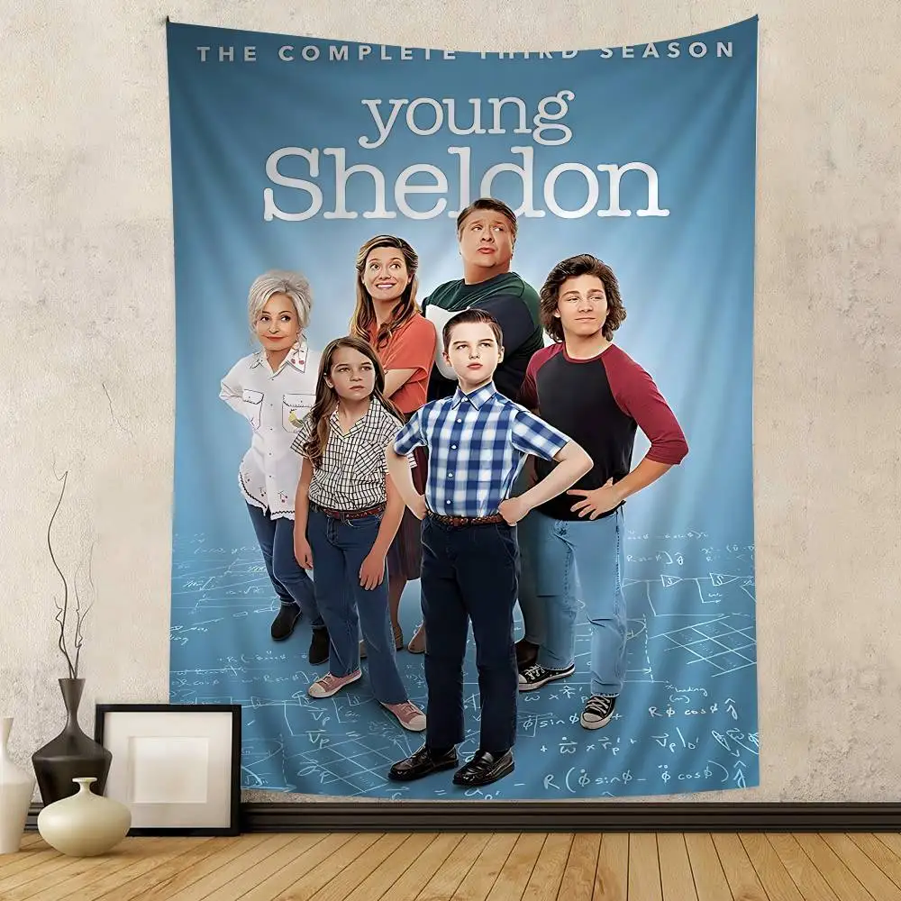 Sitcom Series Young Sheldon Chart Tapestry for Living Room Home Dorm Decor Art Home Decor