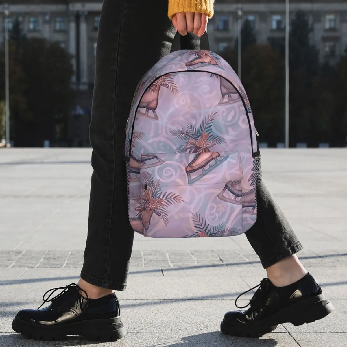 Colorful Ice Skates Pattern Backpack Student BookBag Kids School Bag Computer Shoulder Bags for Boys Girls