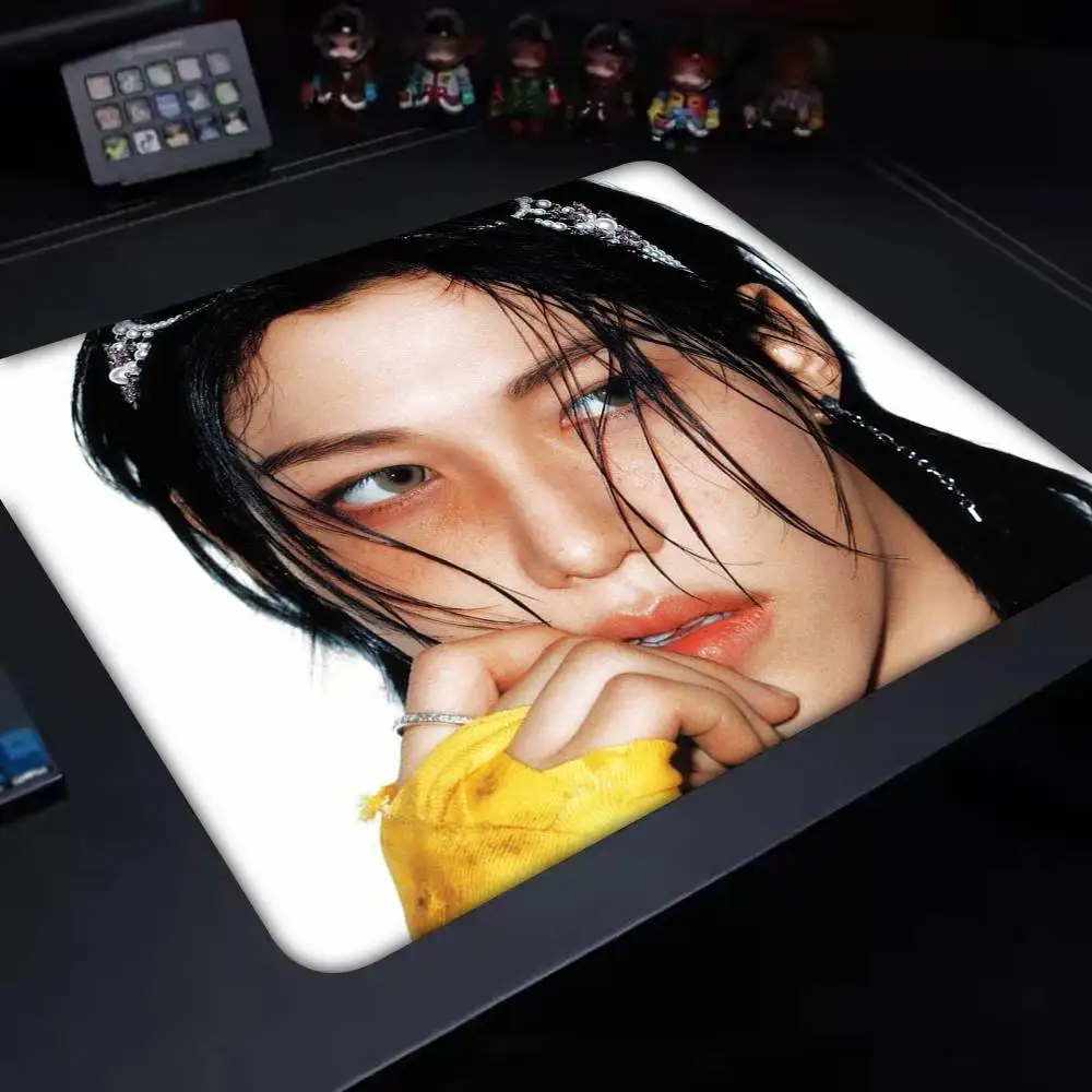 1pc 가수 F-Felix 마우스패드 게이머용 소형 락엣지 컴퓨터 책상 패드 직사각형 미끄럼 방지 고무