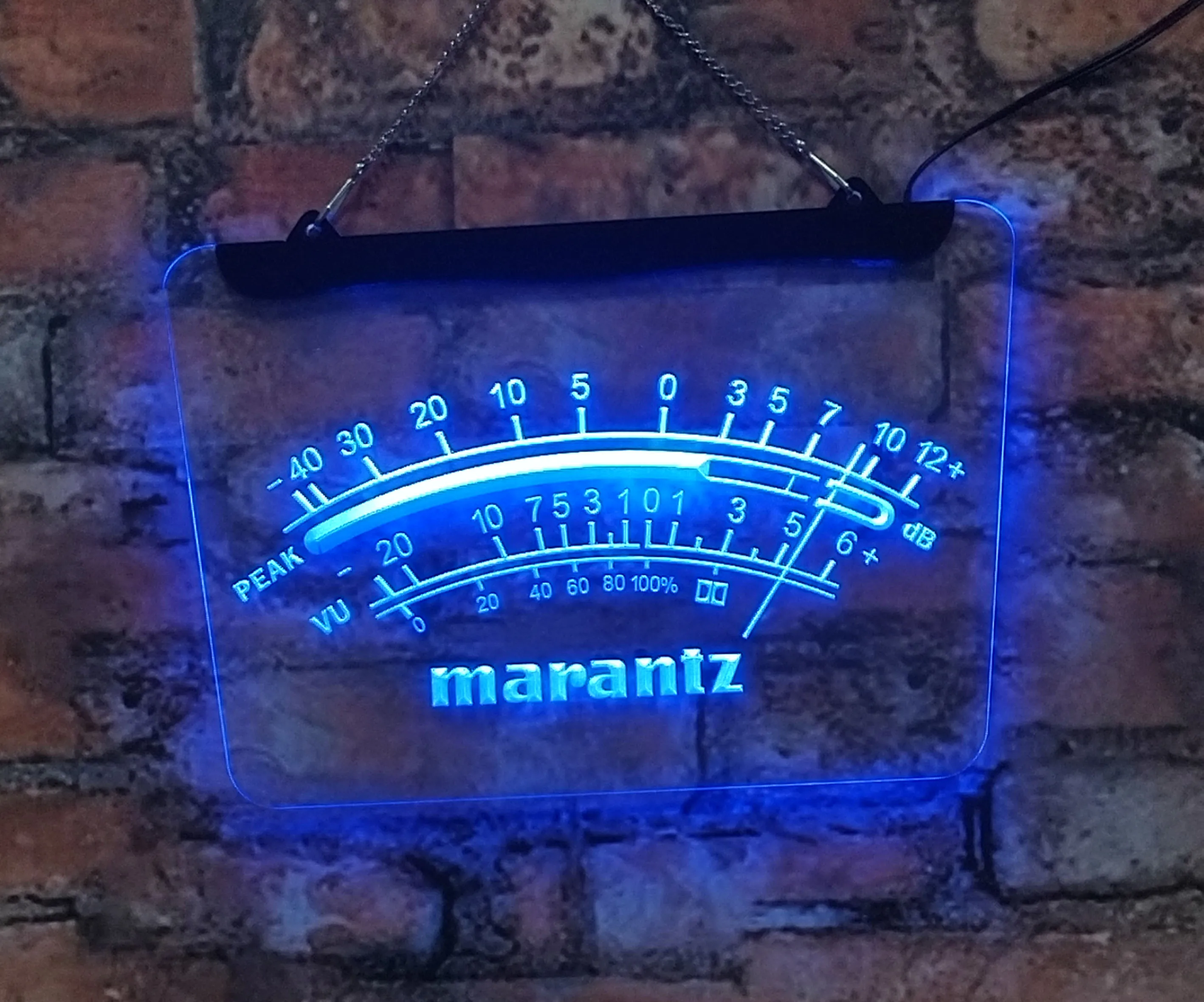 

Marantz Peak VU dB Неоновая вывеска Акриловая доска гравировка Украшение дома Интерьерное настенное искусство Синий 20*30 для комнаты Магазин Мужской пещерный бар