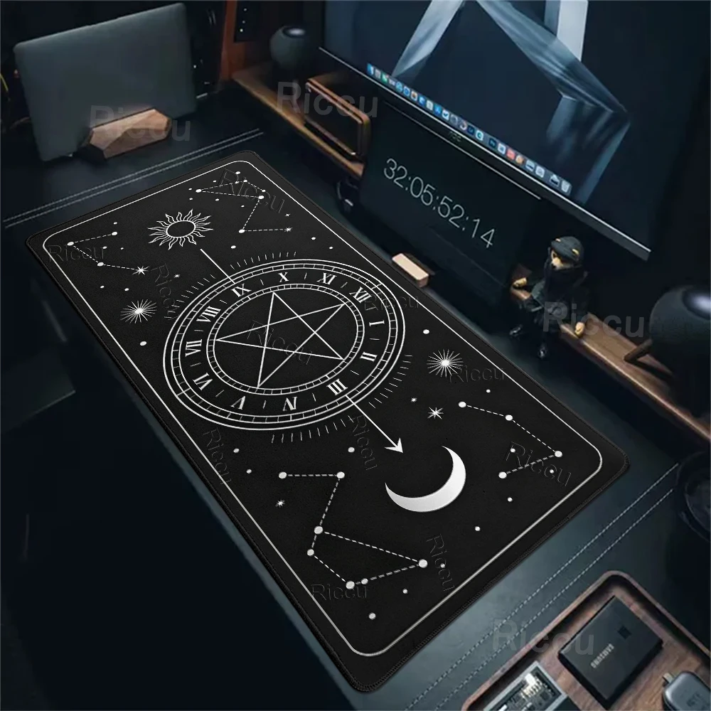 Mouse Pad Mystery Constellations Desk Mats Computer Pads Tarot Card Kawaii Mousepad Gamer Offices Accessories Stitched Edge Rugs