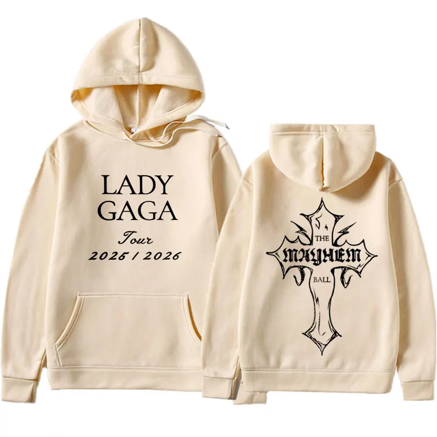 The MAYHEM Ball Tour 2025 Hoodie Lady Gaga Singer Graphic Tide Pullover Fashion Autumn/Winter Long Sleeve Casual Pop Sweatshirts