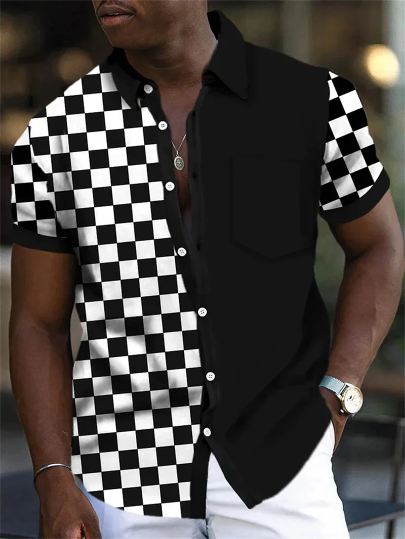 2025 Summer Animal Crane Men's Short sleeved Shirt Hawaii Shirt 3D Plant Printed Plus Size Beach Flower