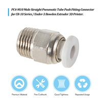 PC4-M10 Male Straight Pneumatic Tube Push Fitting Connector for CR-10 Series / Ender-3 Bowden Extruder 3D Printer