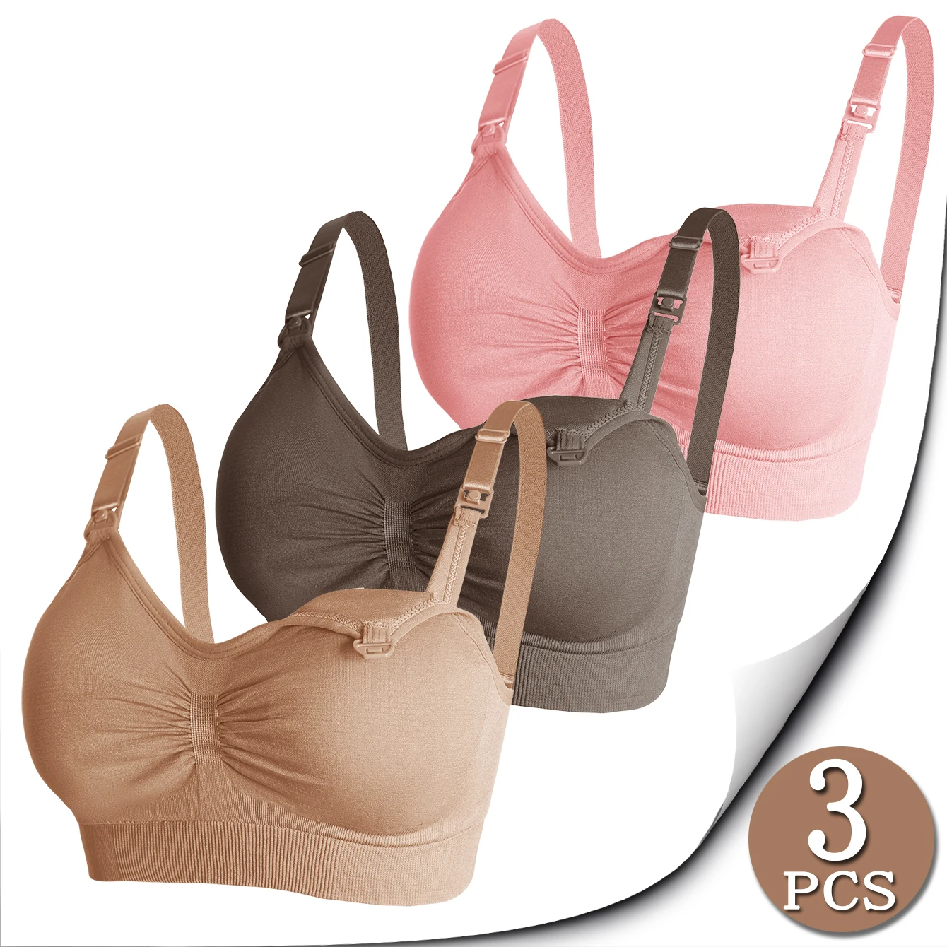

3-pieces of breastfeeding underwear for pregnant women breastfeeding bra open bra multicolor bra