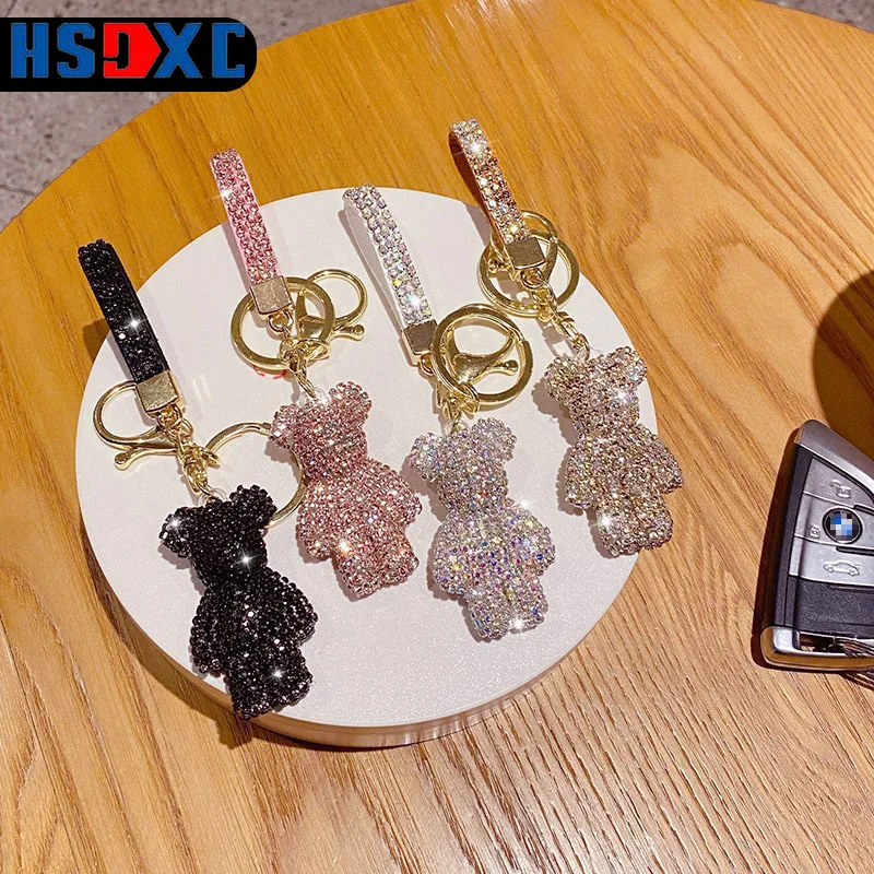 Diamond-studded bear key chain fashion bestie accessories cute bag pendant creative girl gift pendant