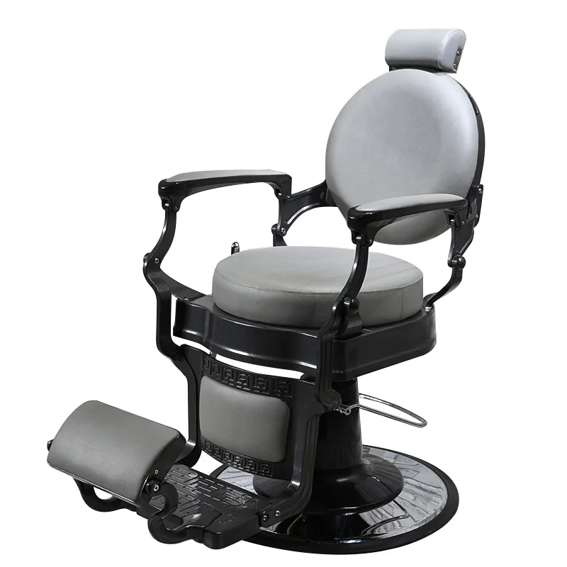 

Professional Features Men's Old Fashioned Barber Chair in Synthetic Leather for Salons and Schools