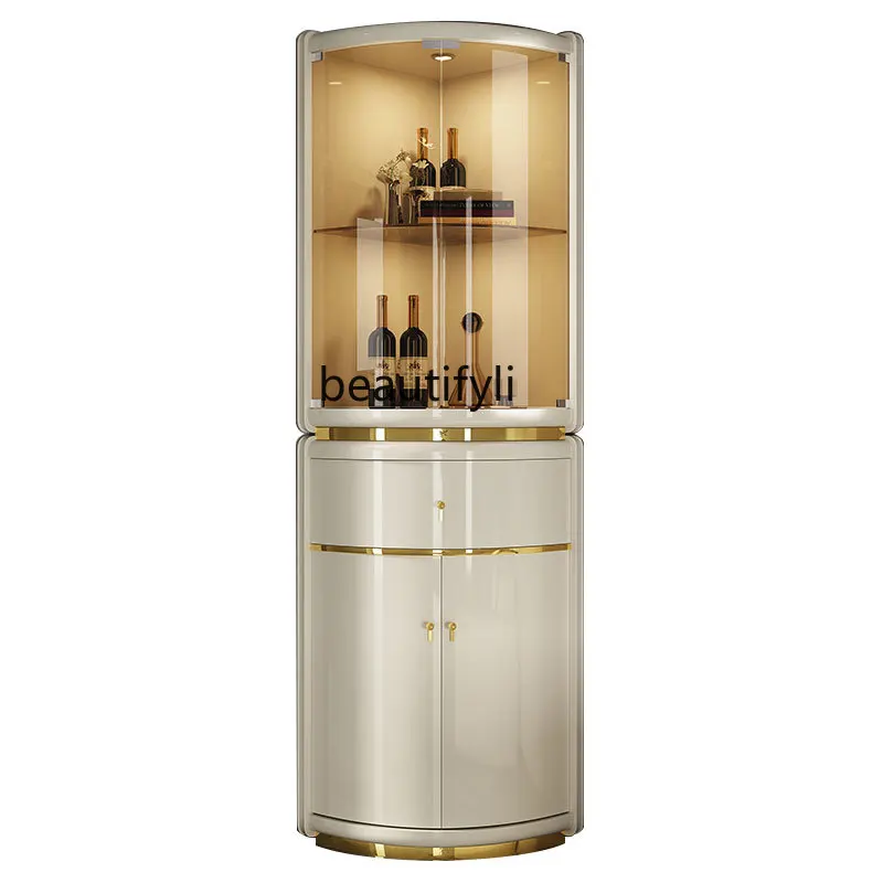 

Light Luxury Corner Cabinet Corner Locker Modern Minimalist Living Room Triangle Glass Wine Cabinet