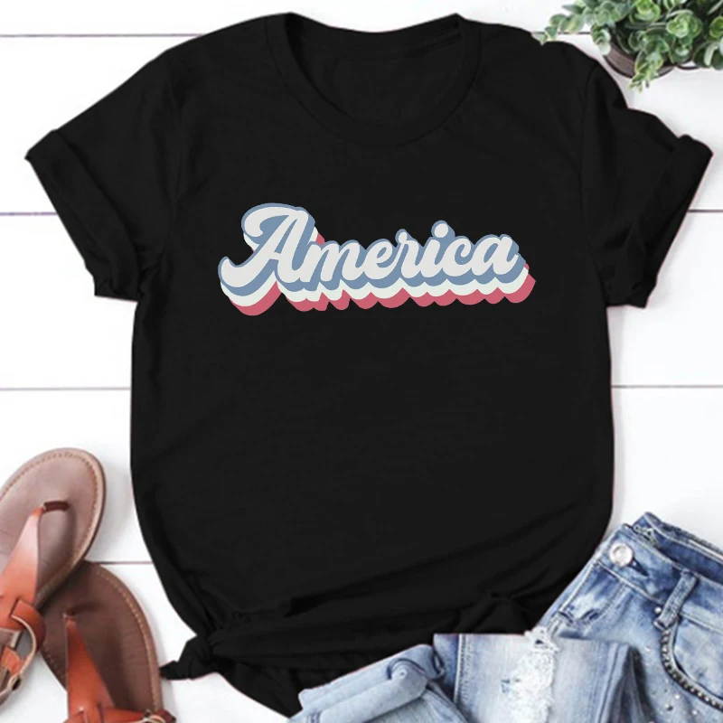 

Retro America Shirt America Tshirt Patriotic Tee Memorial Day Shirts Fourth of July T-Shirt USA Retro 4th of July Tees