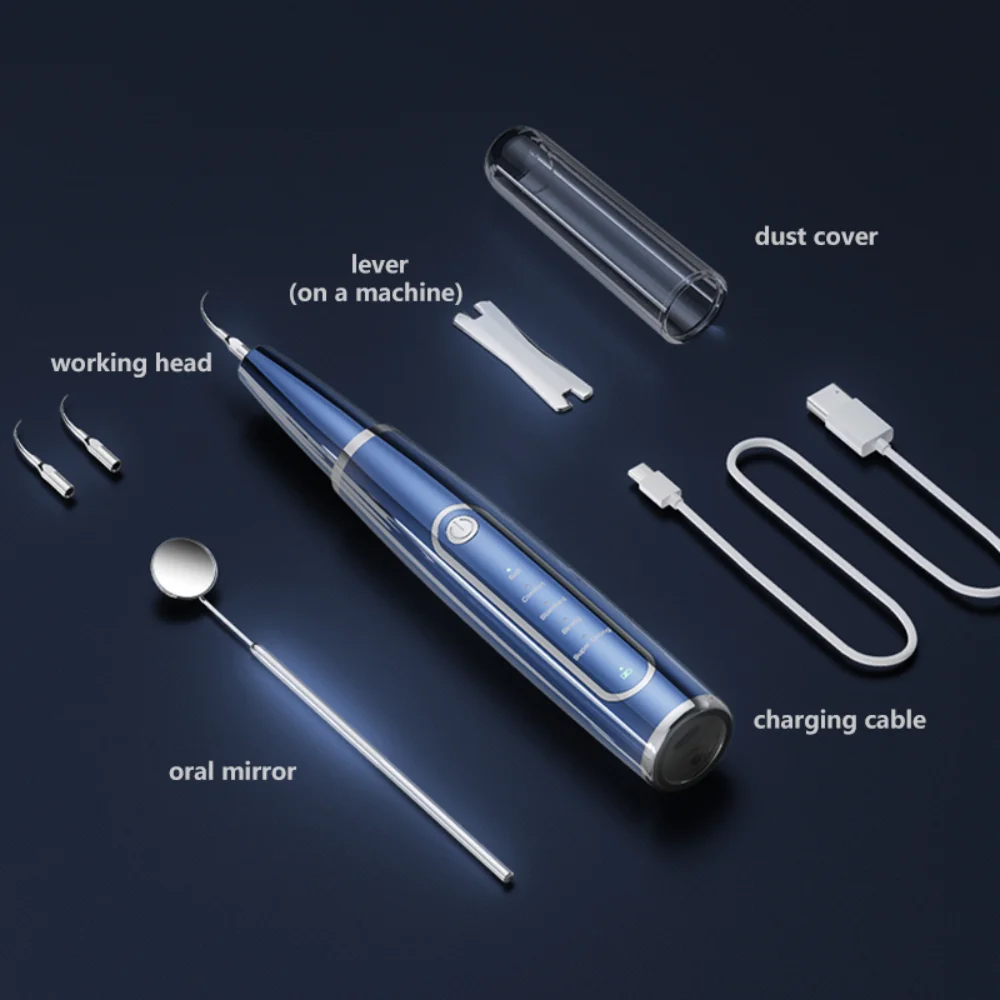 Détartreur dentaire électrique, élimination du calcul de plaque, vibration par ultrasons, étanche IPX6, réglage à 5 vitesses, outil de livres de dents orales