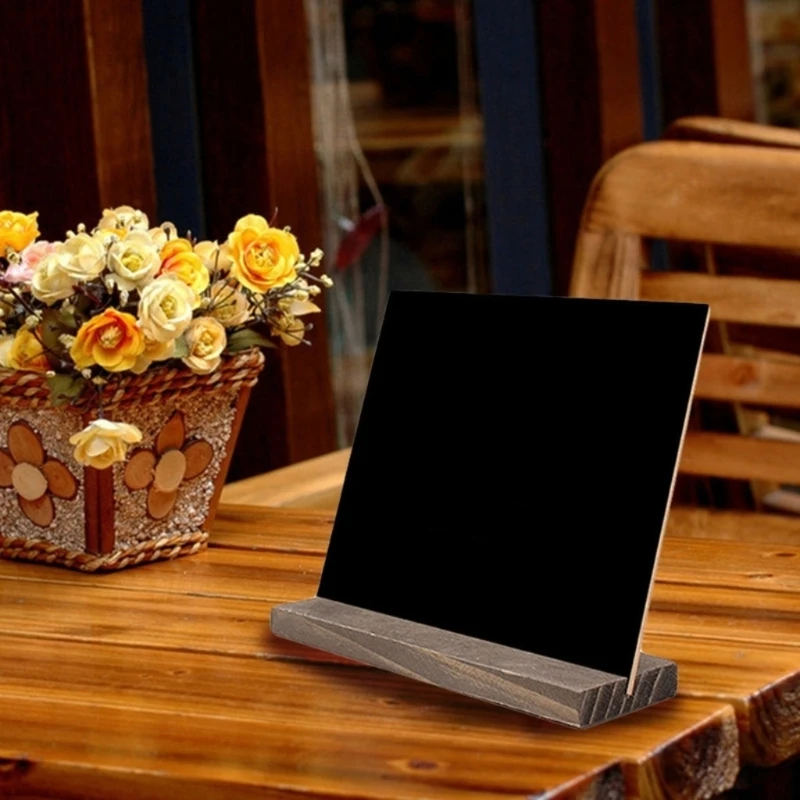 Pizarra madera reutilizable para soporte señal en blanco lado para oficina, tienda en casa, restaurante,