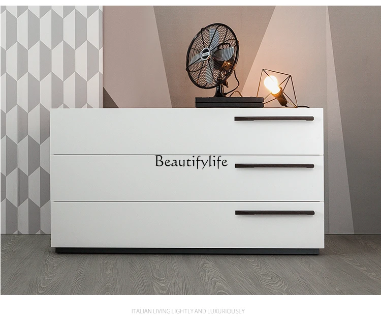 

04Italian minimalist chest of drawers modern minimalist bedroom paint storage chest of drawers