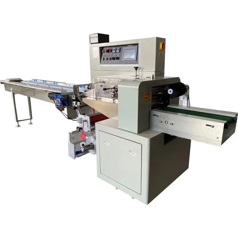 Automatic Horizontal Flow Wrapping Unit Food Daily Goods Sealing Packaging Facility