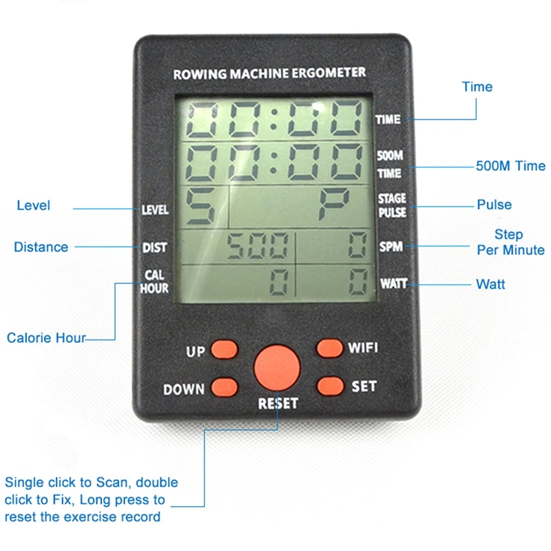 For Water Resistance Fitness Equipment Monitor Screen Machine Counter Rowing Machine Counter Meter Bluetooth APP