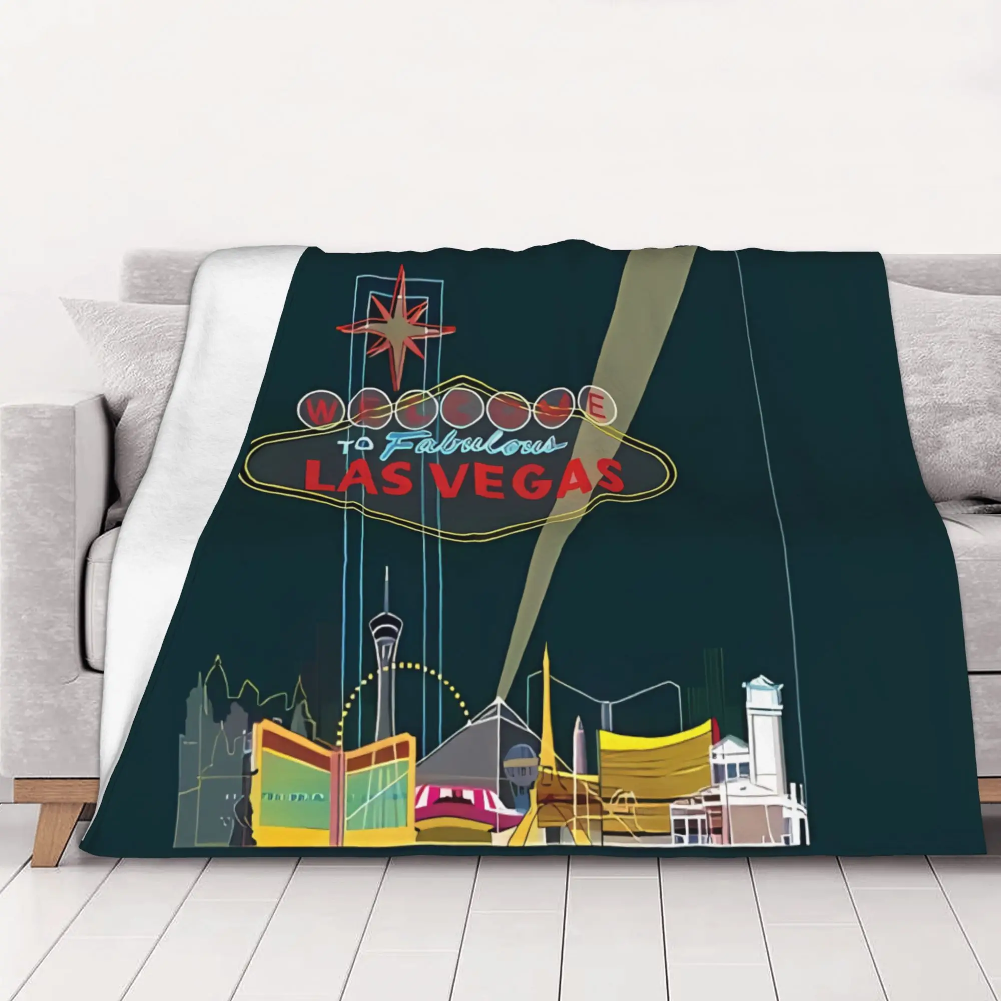 1PC home Cute Room Decor Classic Blanket Throw Blanket Fabulous Las Vegas Novelty Warm Blanket All Season