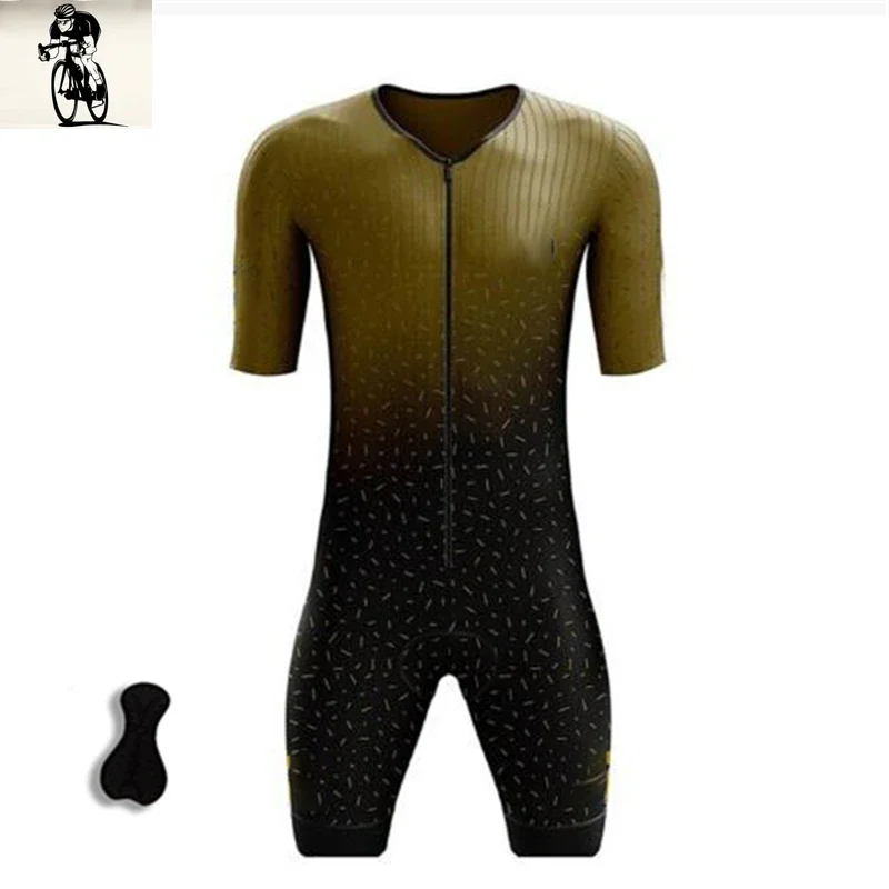 2025 Men's Team Sublimation Printing Cycling Skin suit, Breathable Short Sleeves Bicycle Speed Suit  Cycling Triathlon Jumpsuit