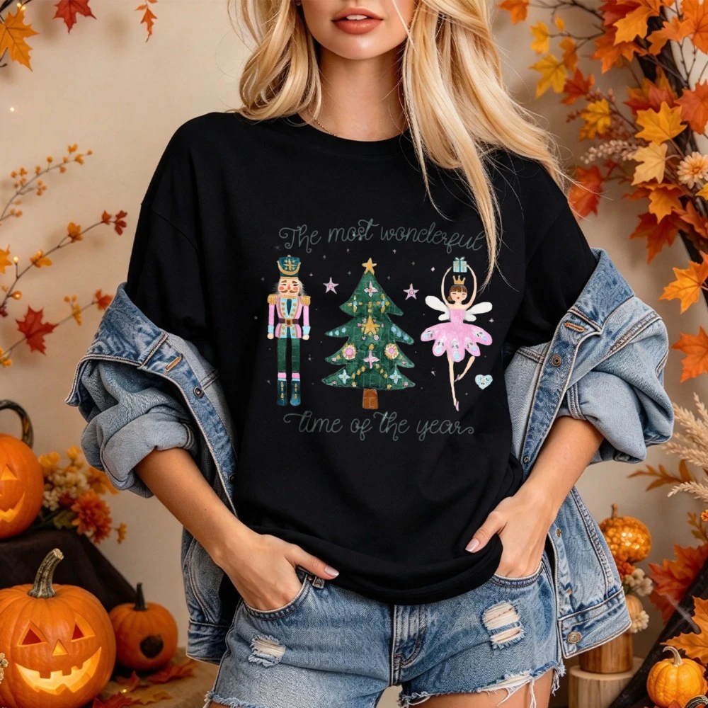 Christmas Shirt The Most Wonderful Time Of The Year Tshirt Womens Holiday Shirts Groovy Nutcracker Sugar Plum Fairy Xmas Gifts