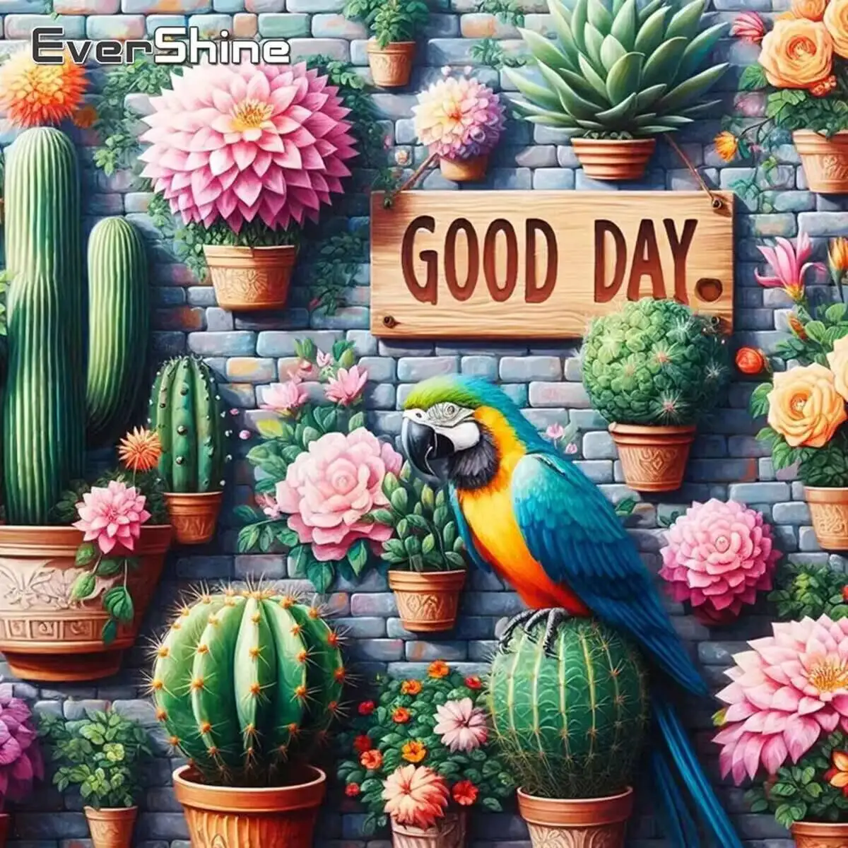 Eveshine Neue Ankunft Diamant Mosaik Vogel Handarbeiten Malerei Papagei Tier Set Stickerei Kaktus Blume Handwerk