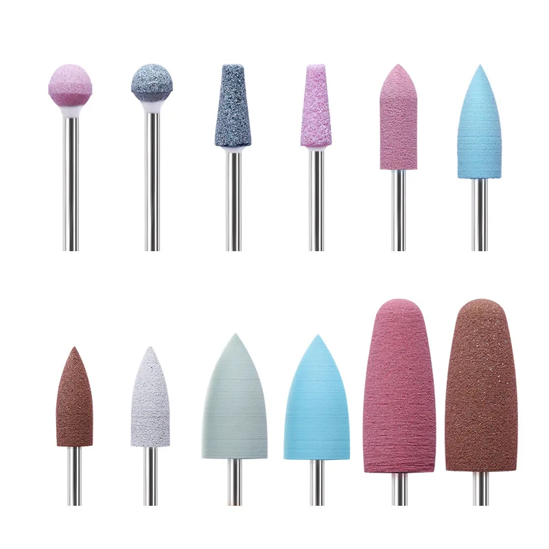 Silicone Nail Drill Bit Milling Cutter for Manicure Rubber Machine Accessories Nail Bits Buffer Polisher Grinder