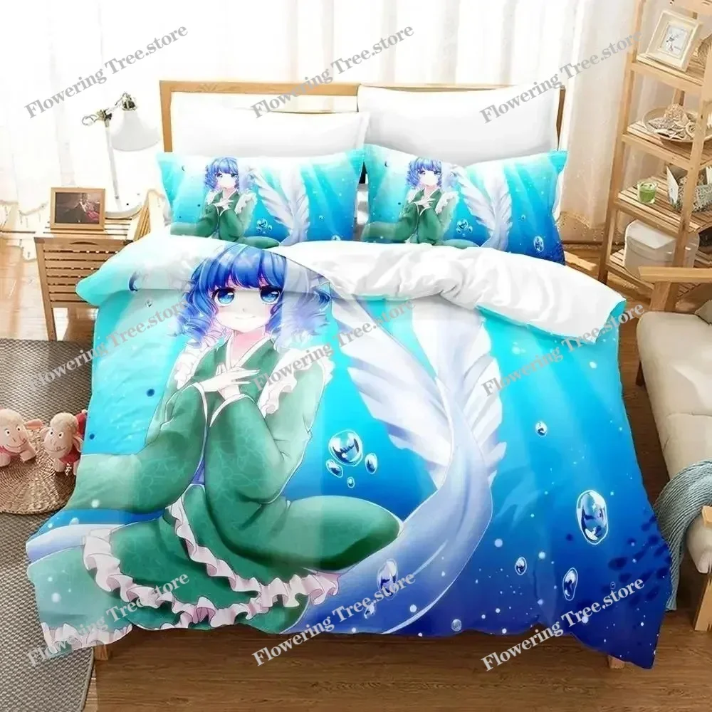 3D Print Anime Wakasagihime (Touhou) Bedding Set Single Twin Full Queen King Size Bed Set Aldult Kid Bedroom Duvet cover Sets029