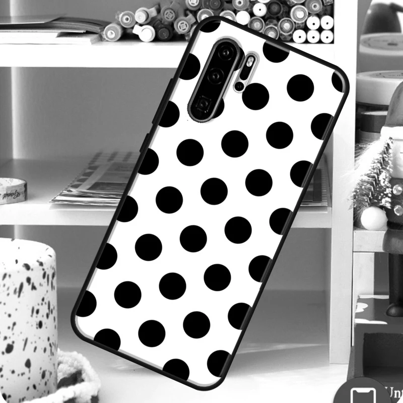 Black And White Polka Dot Case For Huawei Nova Y60 Y61 Y70 Y90 Y91 10 9 SE 11i 8i 7i 3i P20 P40 Lite P30 Pro Cover