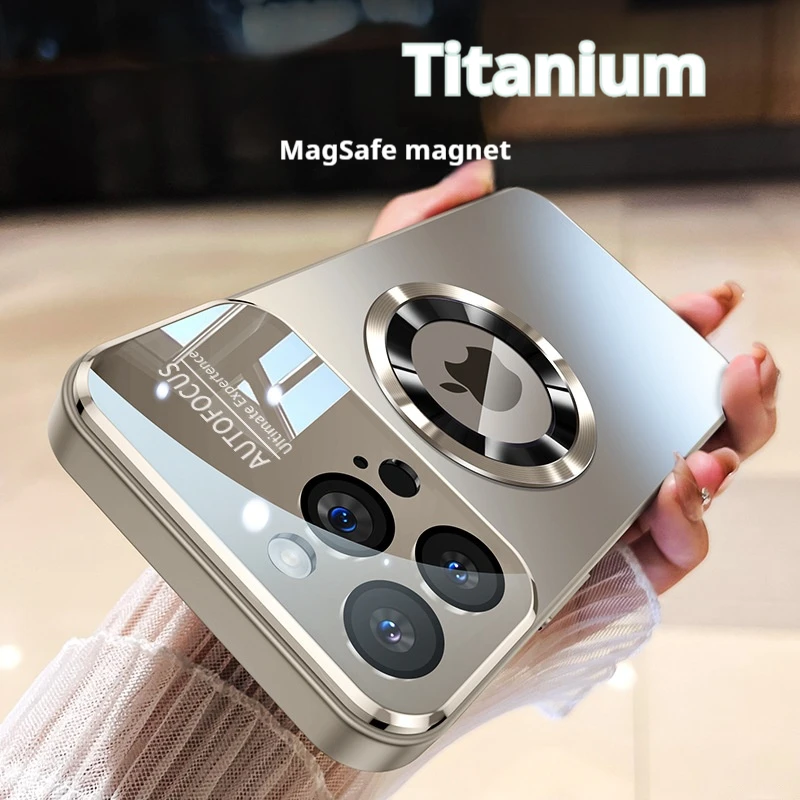 

Shockproof Glass Lens Camera Protection for Magsafe Case For iPhone 15 Pro Max 14 Pro AG Matte Tempered Bumper Magnetic Cover