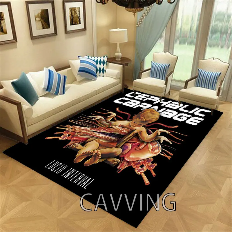 CEPHALIC CARNAGE  BAND  3D Print Carpets Flannel  Rugs Anti-slip Large Rug Carpet  Home Decoration for Living Room Bedroom