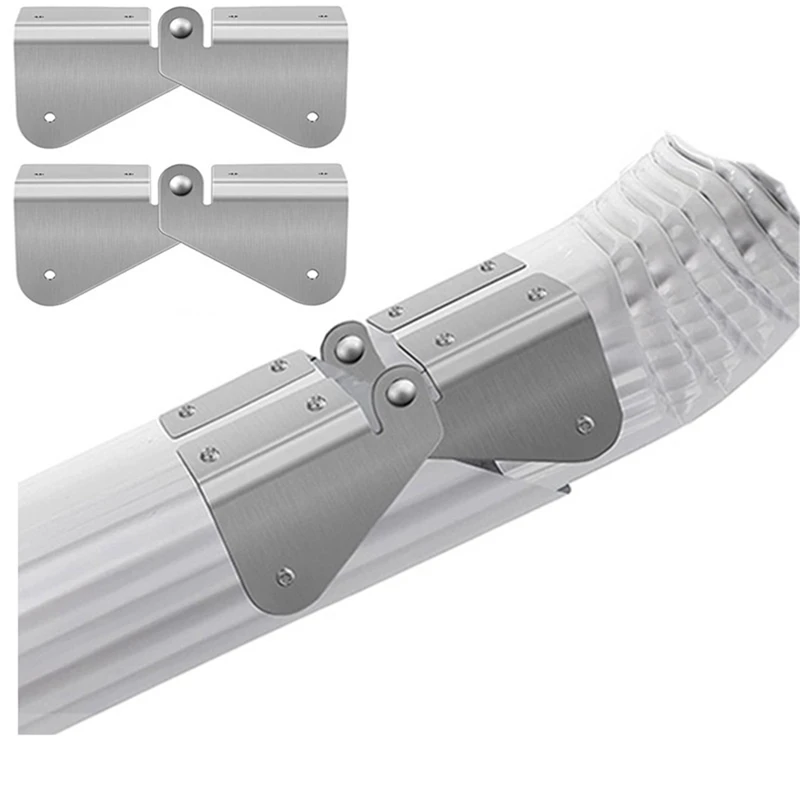 Cerniera ribaltabile per estensione grondaia in argento da 4 pezzi, installazione su downspout rettangolare o quadrato di qualsiasi dimensione