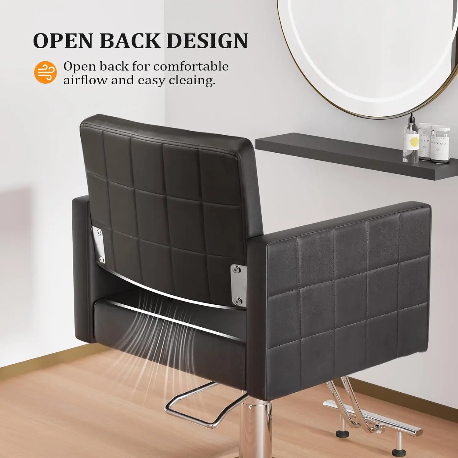Hydraulic Barber Chair Wide Seat Stainless Steel Footrest Heavy Duty Salon Styling Hair Stylist Spa Equipment, Customized - view 5