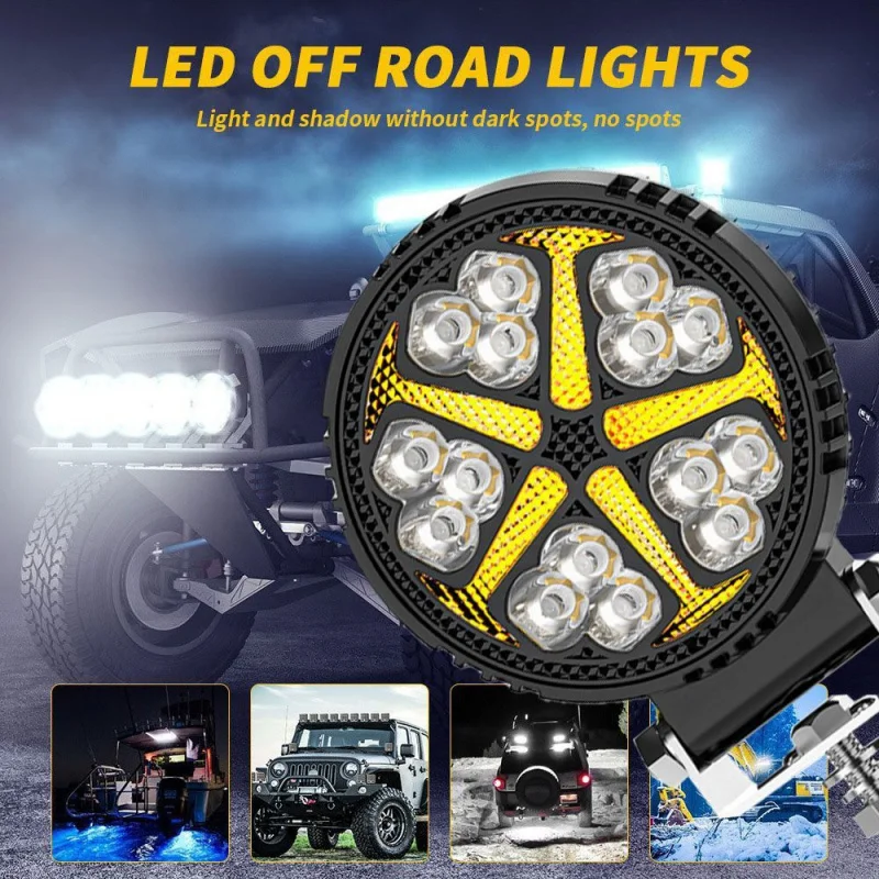 SAAR New Product 4inch with DRL Daytime Running Light Round 15LED Off-road Front Light Modified Spotlight