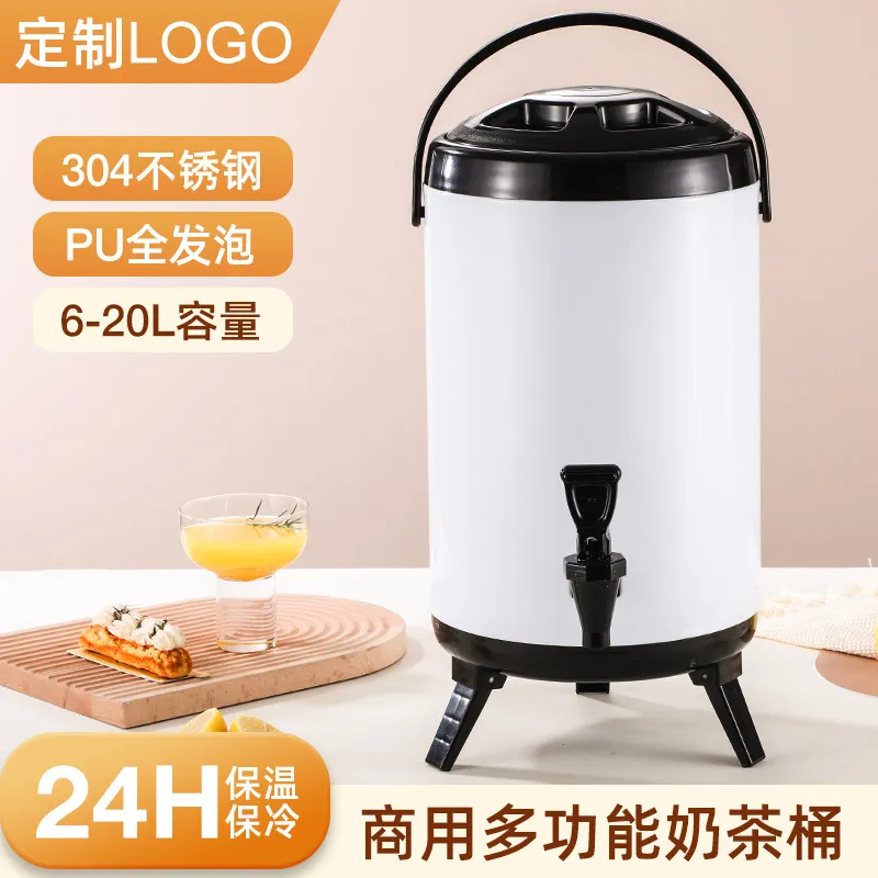 

304 stainless steel thermal insulation bucket milk tea bucket soy