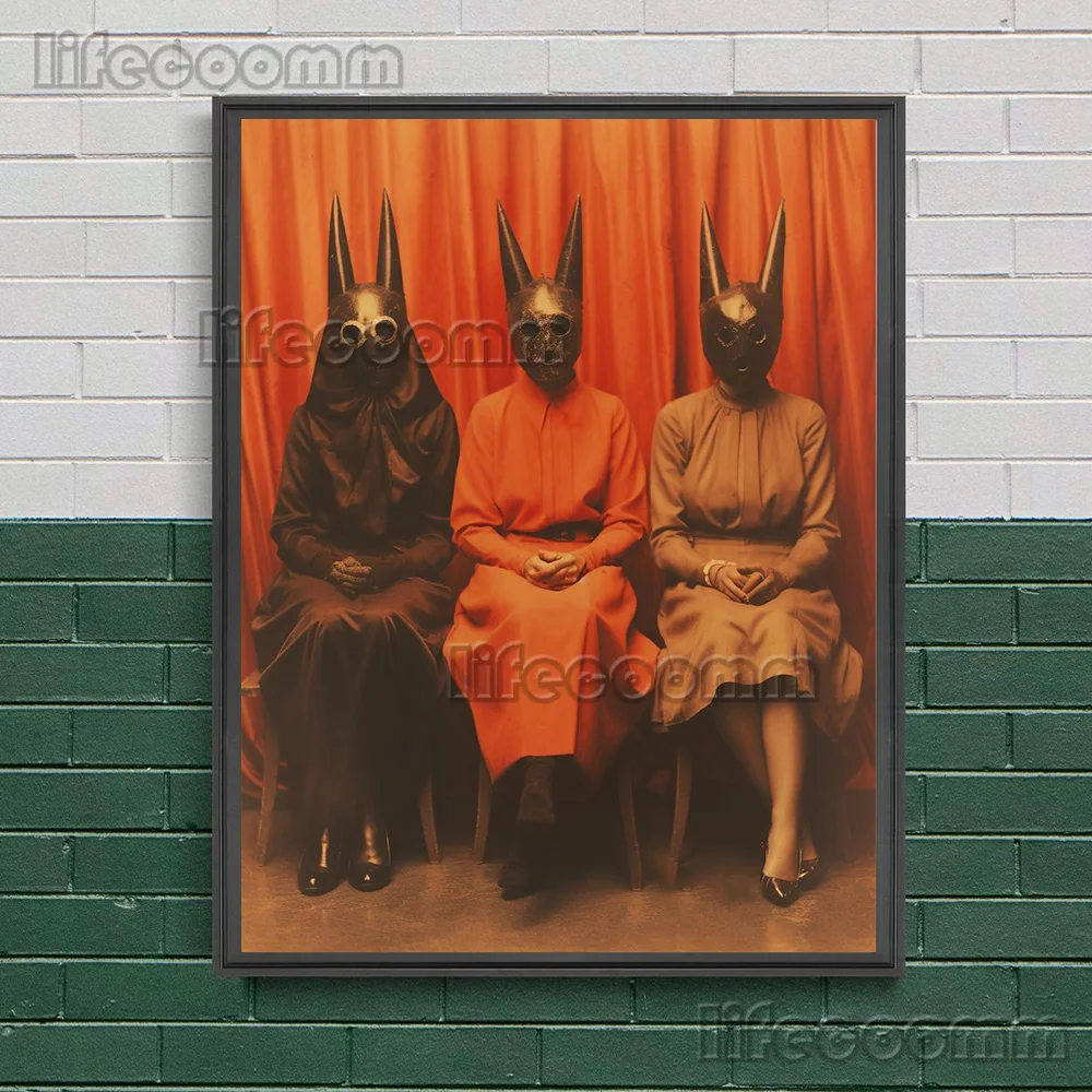 رمز شيطان غريب، تصوير عتيق، طباعة قماشية فنية جدارية، الأخوات الساحرة، صورة قوطية، ملصق فني وطباعة، ديكور منزلي #6