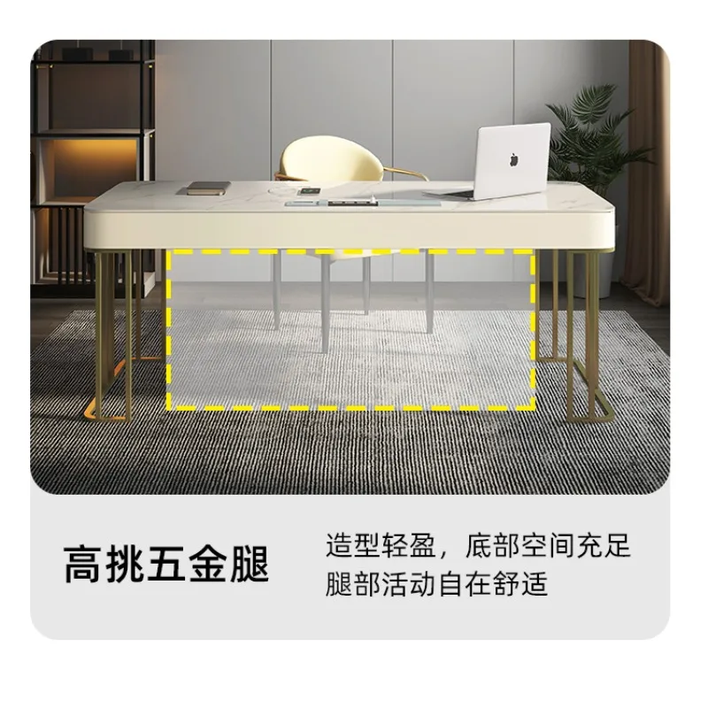 مكتب بلاطة صخرية فاخرة خفيفة مصمم للمنزل حديث وبسيط مكتب كتابة مكتب كمبيوتر لصالونات التجميل #3