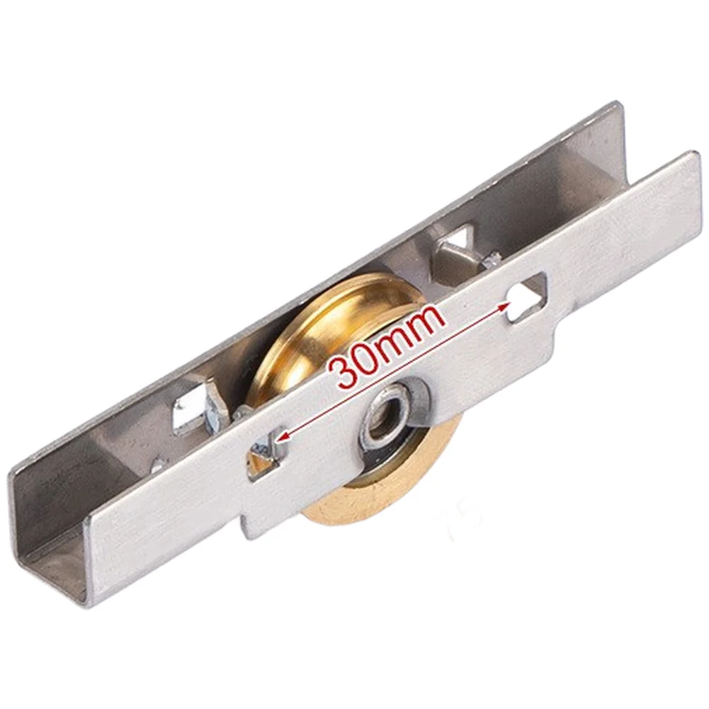Precision Engineered Groove Pulleys for Frameless Glass Doors Using Stainless Steel Parts and Copper Wheel Inserts