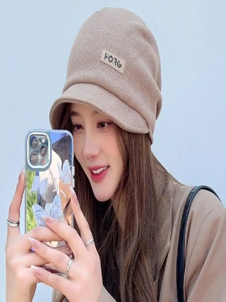 Mode décontracté large bord casquettes épaissir coupe-vent chaud chapeau couleur unie casquette de Baseball automne hiver