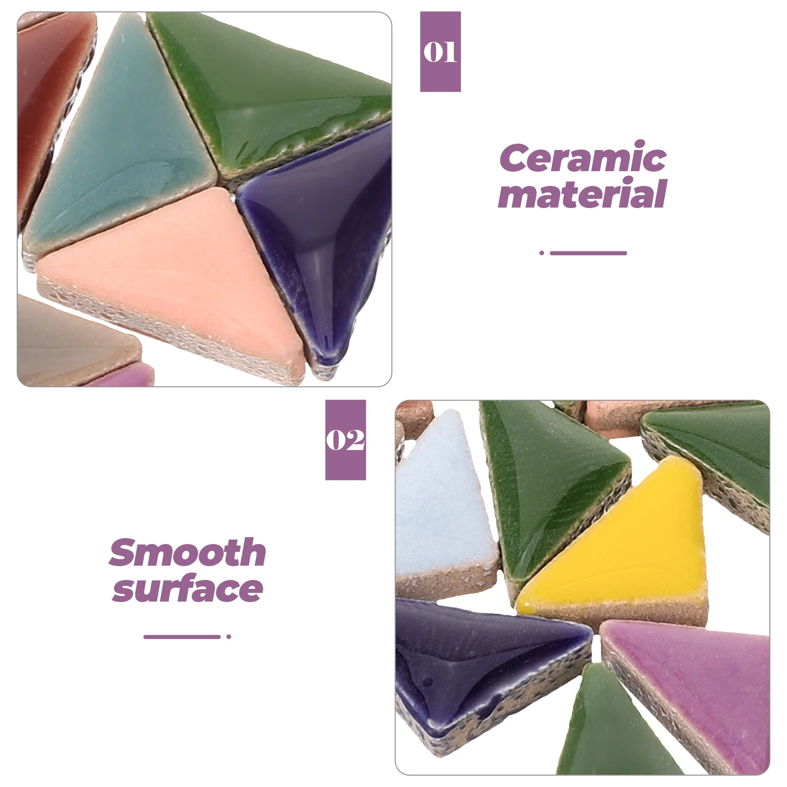 1 Set Colorful Ceramic Mosaic Tiles Smooth Flat Bottom DIY Craft Projects Decorative Clocks Vases Bracelets Anklets Necklace