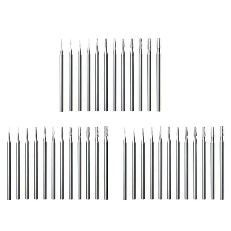 

ABFA 36Pcs Jewerly Burr Sets -3/32Inch Shank Cone Tapered Cross-Cut Shape Lapidary Burr Jewelry Engraving Bits Carving Tools