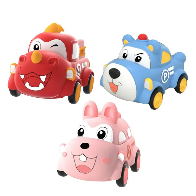 

3 Pcs Pull Back Toy Cars Push Friction Car Toys Play Vehicle Set Friction Powered Vehicles Learning Toys For Kids Ages toddlers