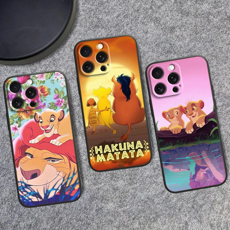 Disney Lion King Fairy Tales1 For Apple iPhone 15 14 13 12 11 XS X XR 8 7 Pro Max Plus Mini Black Phone Case Soft Cover