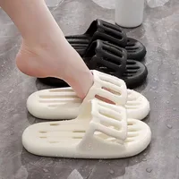 New Bathroom Slippers Woman Thick Sole Non-slip Hollow Outs Indoor Home Slippers EVA Soft Sole Comfort Summer Flat Slides Women - Image 5