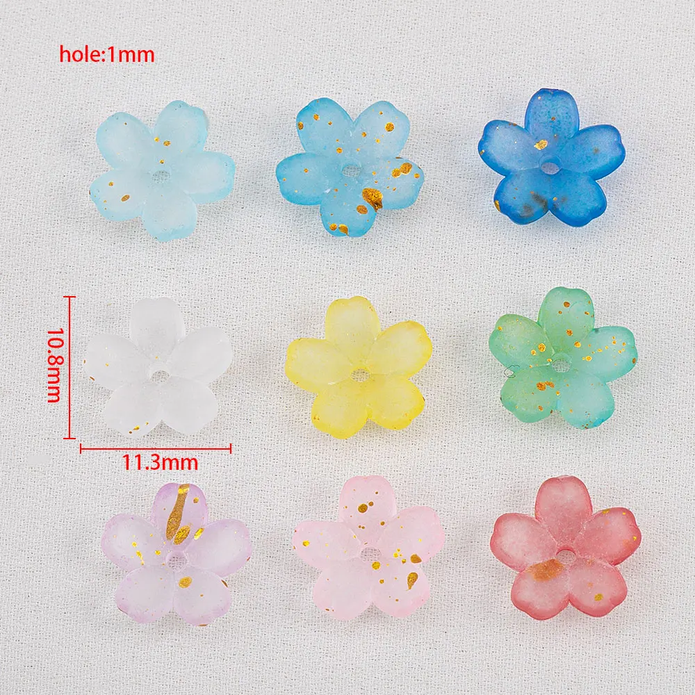 5g Bunte Blumen-Acryl-Abstandshalterperlen, Blumenperlenkappen für DIY-Ohrringe, Halsketten, Schmuckherstellung, Dekoration, Kleidungsperlen – Detail 6