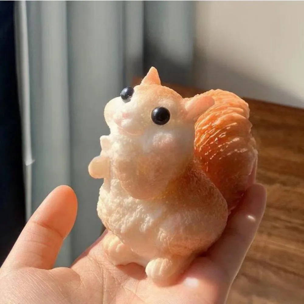 Slow Rebound Squirrel Squeeze Toy Animal Colorful Simulation Cartoon Mini Squirrel Fidget Toy Funny Stress Relief Toy Gifts