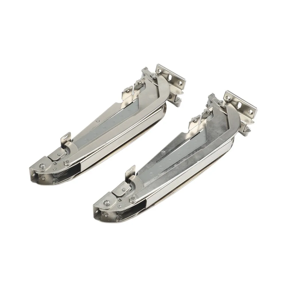 180 Degree Parallel Lateral Hinge Set for Cabinets with Steel Construction and Damping Buffer for Controlled Closing