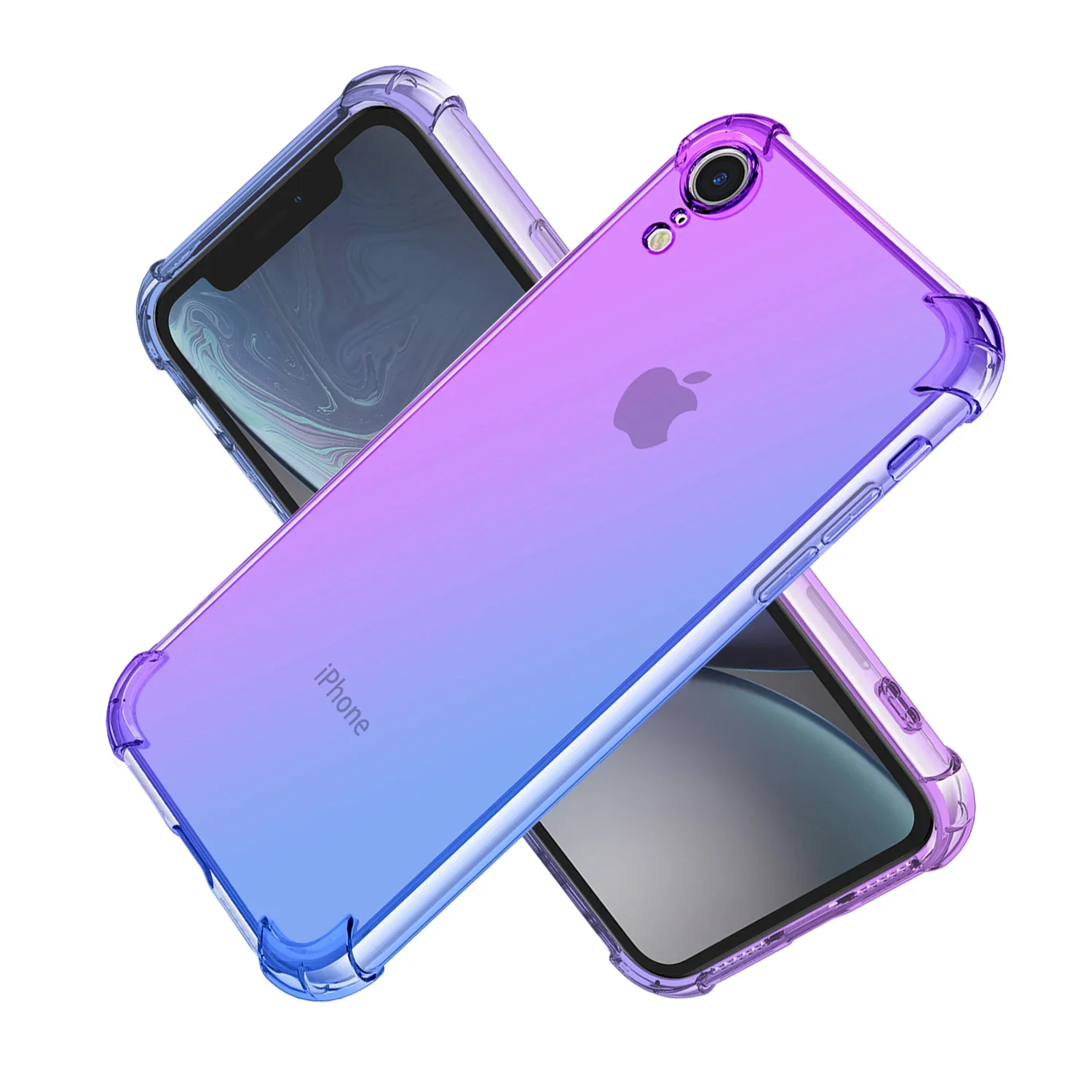 Funda para iPhone Xs XR, 8, 7, 6S, 6 Plus, SE 2022, 2020, 2016, transparente, gradiente, delgada, antiarañazos, Flexible, TPU, a prueba de golpes