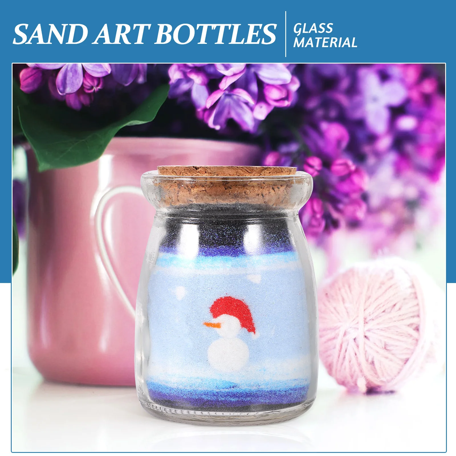 

Decorative Sand Bottles Small Jar Home for Crafts Glass Corked Keepsake Painting Ornaments