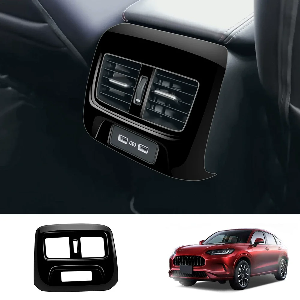 

RHD For Honda ZR-V ZR V ZRV 2022 2023 ABS Carbon Fiber Rear Air Condition Cover Trim Outlet Decoration Sticker Accessories