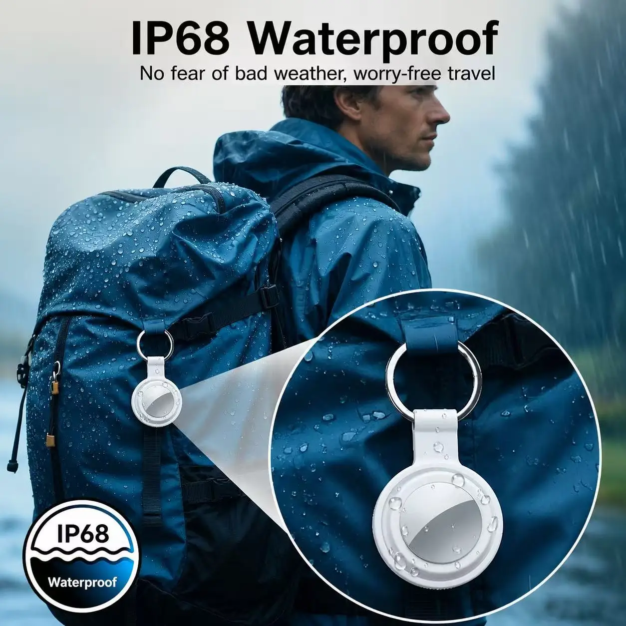 Air Tracker Tag Works with Apple Find My (iOS Only) Includes Holder, Bluetooth Smart Item Locator Key Finder for Keys, Luggage